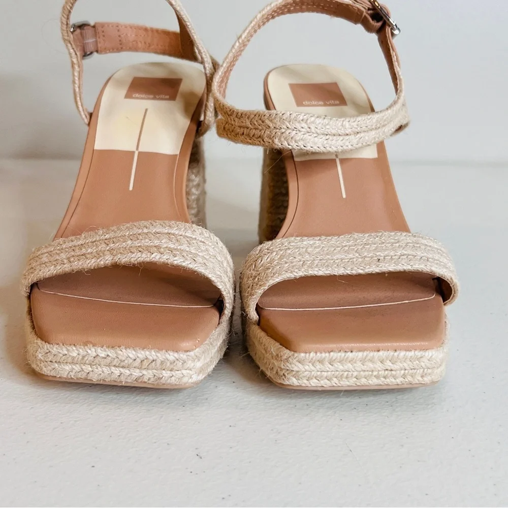 Dolce Vita Arnela Heels Dune Multi Woven High Chunky Block Heel Womens Size 10 - Picture 6 of 11